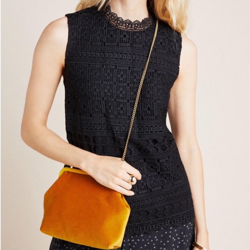 Anthropologie Sz L Sleeveless Lace Blouse by Daniel Rainn EUC
